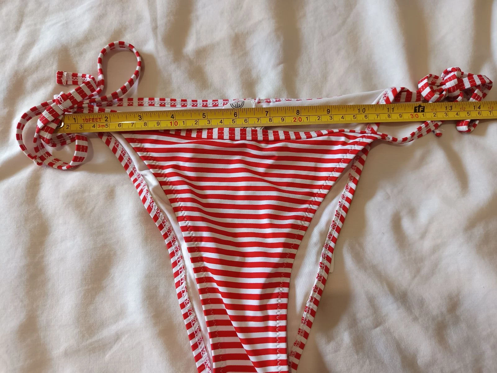 Nieuwe rood-gestreepte bikinibroek Polinesia / Red Striped Bikini Bottom Maat M – photo 4